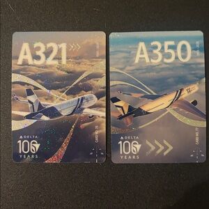 Delta 100 Years Edition trading cards! 2- A321 and 350 Collectible Cards